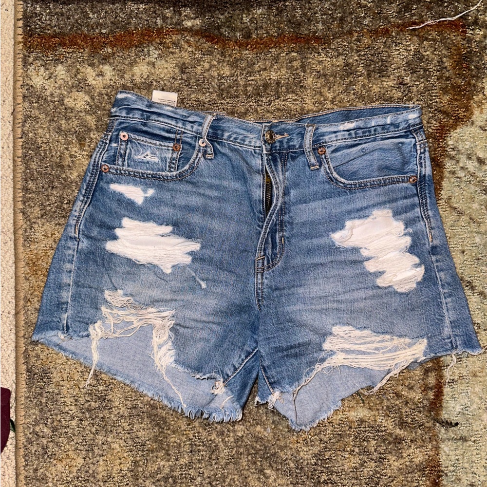American Eagle Distressed Light Wash Denim Shorts